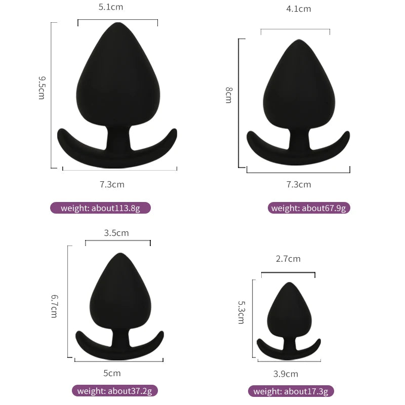 4 Sizes Anal Plug Safe Silicone Dildo Anal Butt Plugs G Spot Stimulation Unisex Wearable Stopper Adults Sex Toys for Men/Women