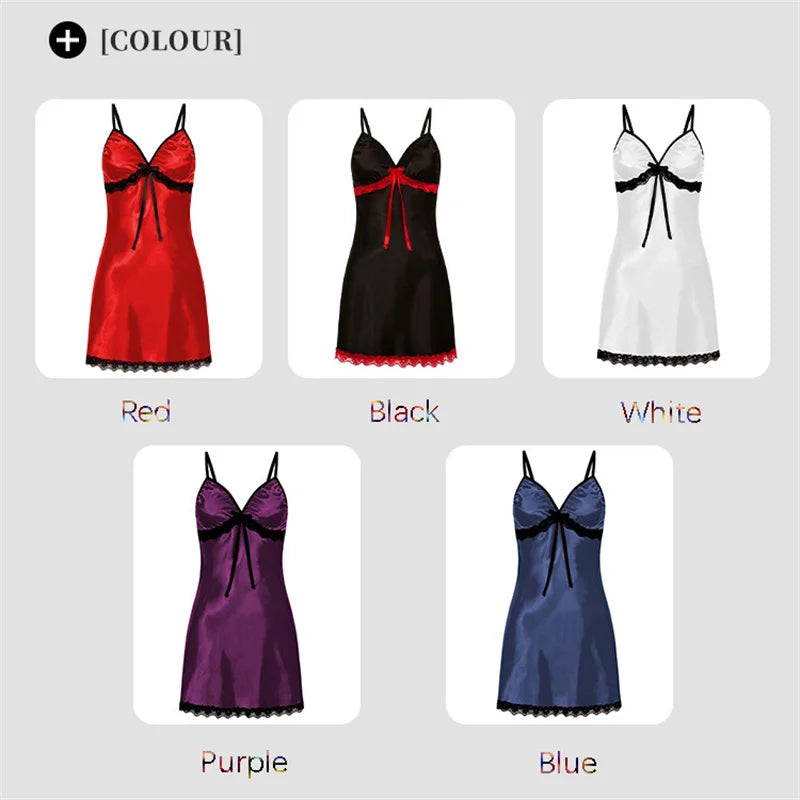 Women sexy pajamas large size lace suspender nightgown sleeveless pajamas V-neck pajamas multi-color optional nightgown