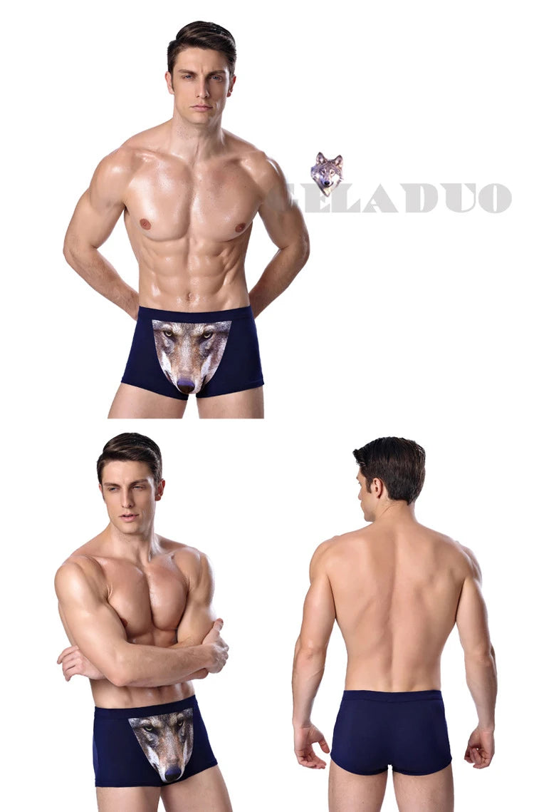 ANDERSON TALISCA Brand Printed Wolf&Eagle New Mens Boxers Underwear Men Boxer Ropa Interio Man Penis Cueca Masculina Size L-4XL