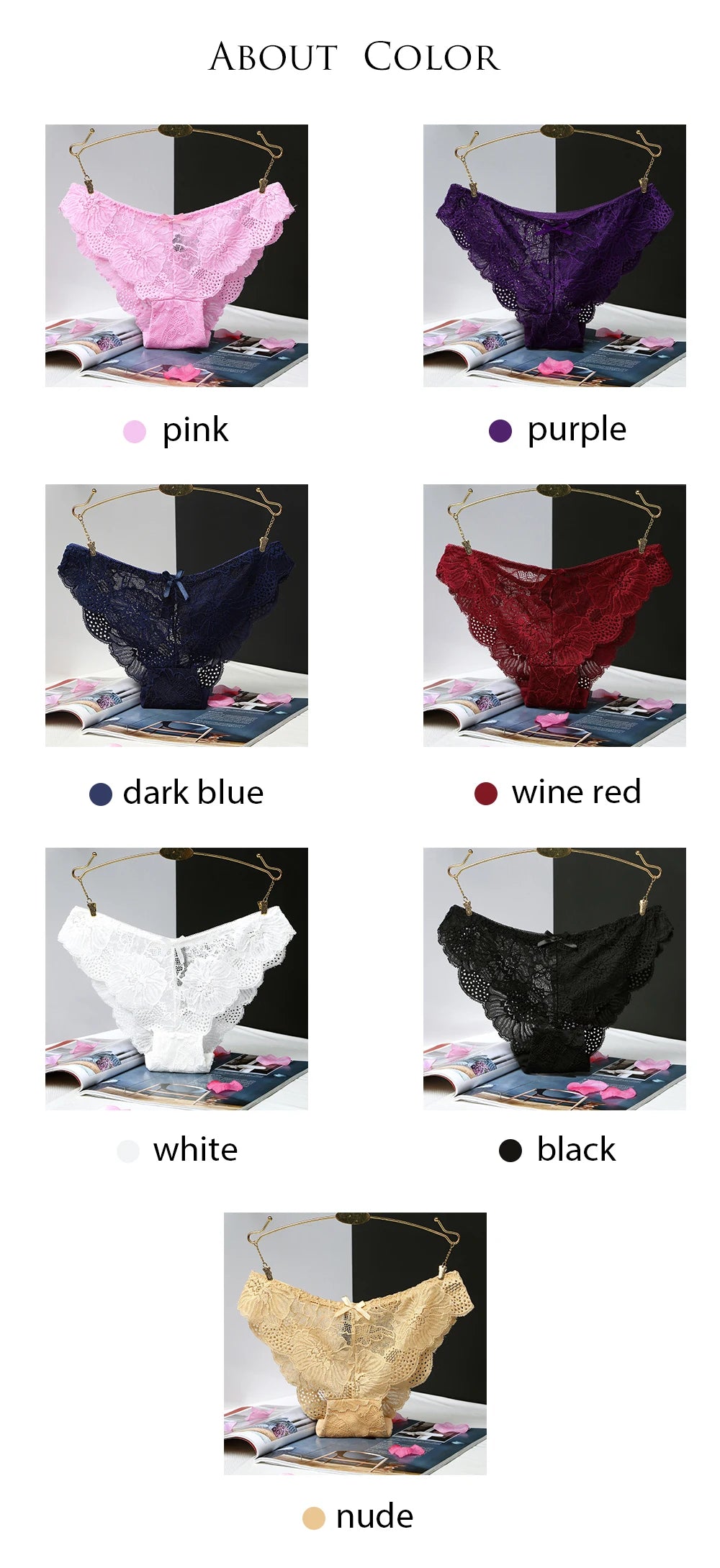 BANNIROU 1Pcs Sexy Lace Transparent Briefs Underwear For Woman Female Low-Rise Panties With Bow Women's Underwear Intimates