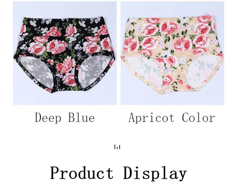 New Bamboo Fiber Underwear Large Size Women Panties Female Ladies Floral Briefs High Waist Plus Underpants Sexy Lingerie 12XL