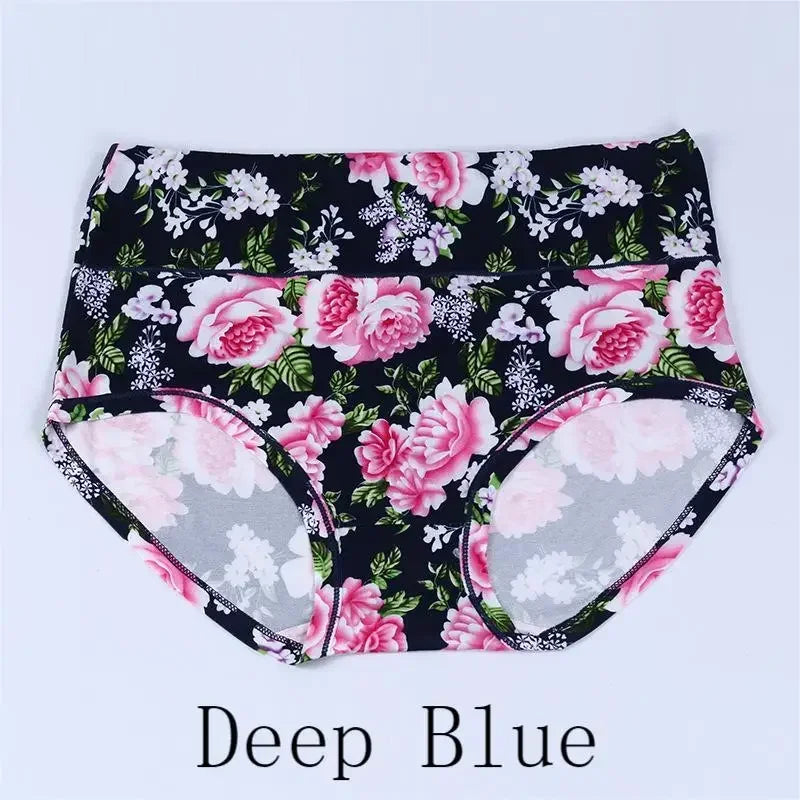 New Bamboo Fiber Underwear Large Size Women Panties Female Ladies Floral Briefs High Waist Plus Underpants Sexy Lingerie 12XL