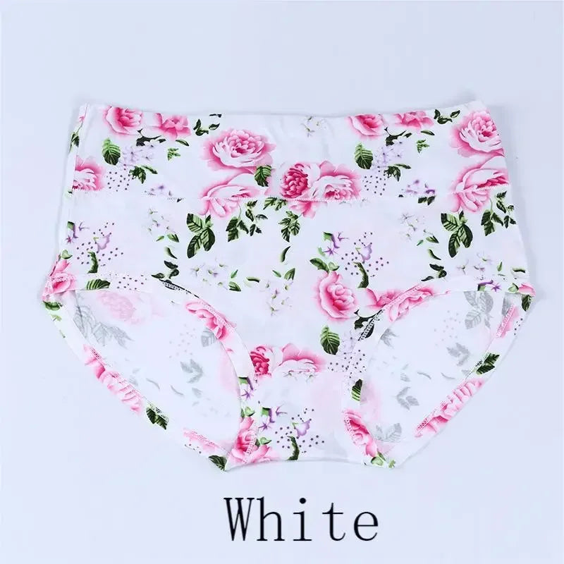 New Bamboo Fiber Underwear Large Size Women Panties Female Ladies Floral Briefs High Waist Plus Underpants Sexy Lingerie 12XL