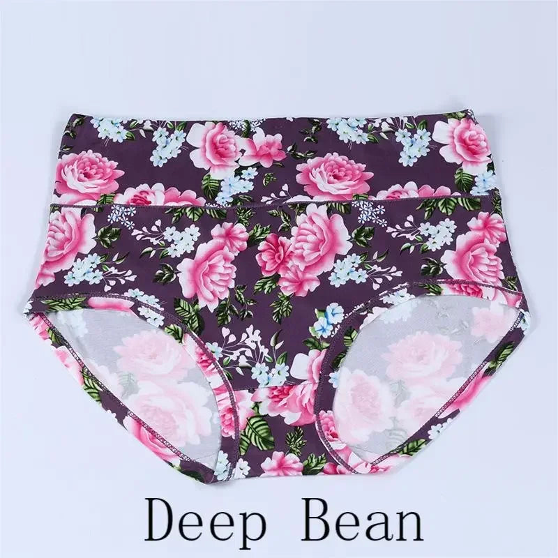 New Bamboo Fiber Underwear Large Size Women Panties Female Ladies Floral Briefs High Waist Plus Underpants Sexy Lingerie 12XL