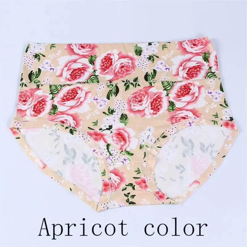 New Bamboo Fiber Underwear Large Size Women Panties Female Ladies Floral Briefs High Waist Plus Underpants Sexy Lingerie 12XL