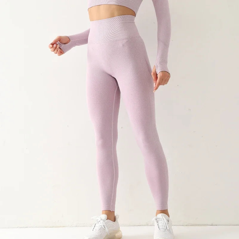 Women Sport Seamless Leggings High Waist Elastic Solid Yoga Leggings Gym Trainning Joggings Pants Female Gym Accessories