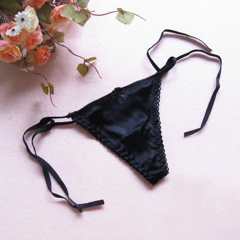 Silk Thong G-string Lace Sexy Underwear Women Sexy Panties Female Low Waist String Lace Lingerie Intimates Thongs T-back