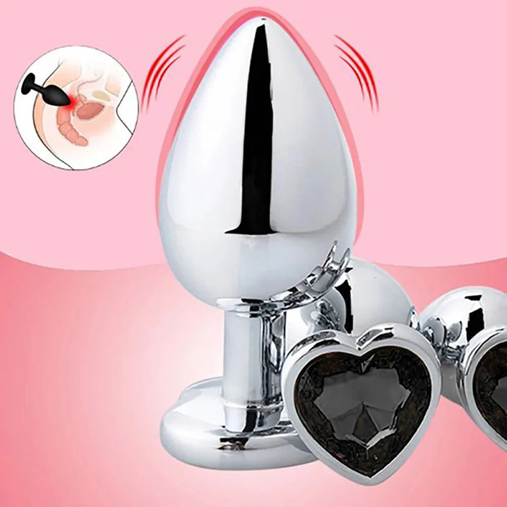 3PCS S/M/L Metal Anal Plug Butt Plug Sex Toy Butt Toy for Women Men Couples Gay Adult Game Masturbator Anal Diamond Sex Shop