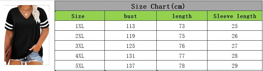 Plus Size Colorblock V Neck T-shirt, Women's Plus Slight Stretch Short Sleeve Casual Tee Plus Size Women Clothing