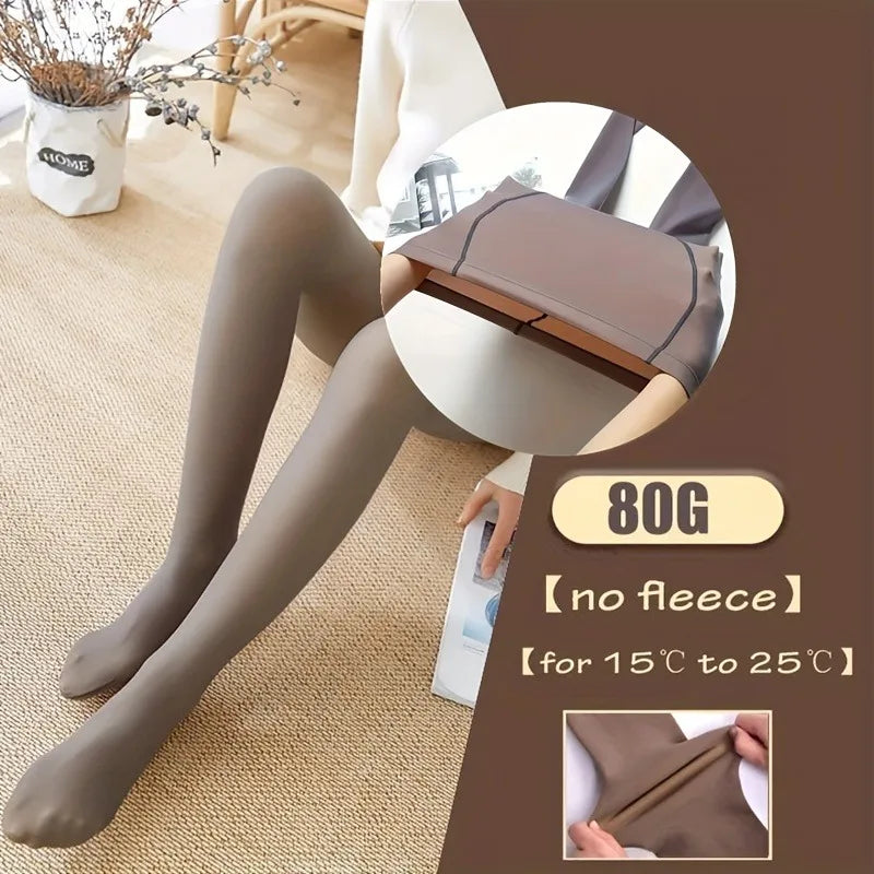 Women Plus Pantyhose Sexy Translucent Slim Elasticity Tights Woman Winter Fleece High Waist Tight Leggings Thin