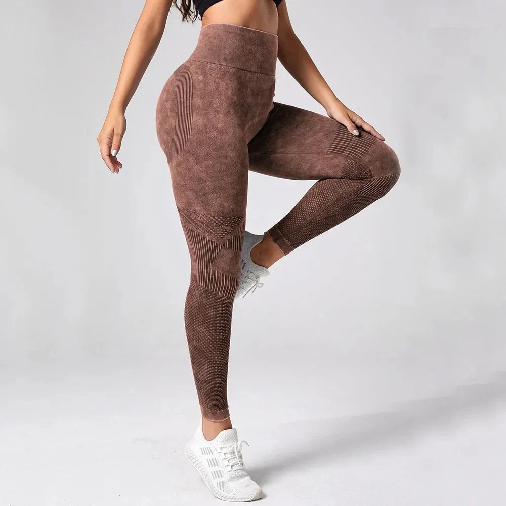 2023 Women Leggings Washing Yoga pants Bubble Butt Push Up Fitness Legging High Waist Scrunch Tight Mujer Gym Seamless Legging