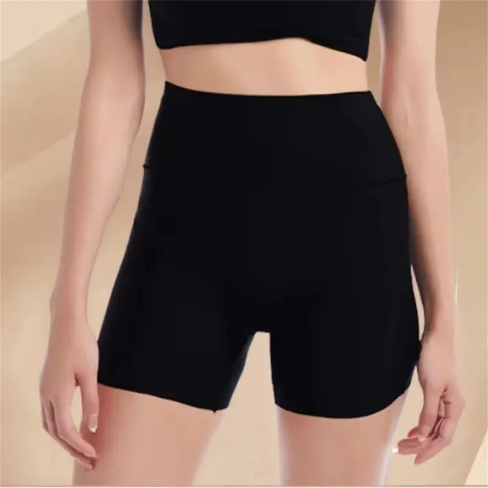 Women High Waist Panties Safety Short Pants Anti Exposure Underwear Corset Pants M L XL Black Skin Ice Silk Traceless Shorts