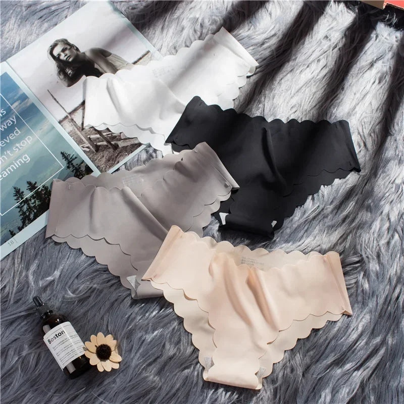 4pcs Ice Silk Seamless Women's Underwear with Pure Cotton Crotch for High-end Japanese Girls