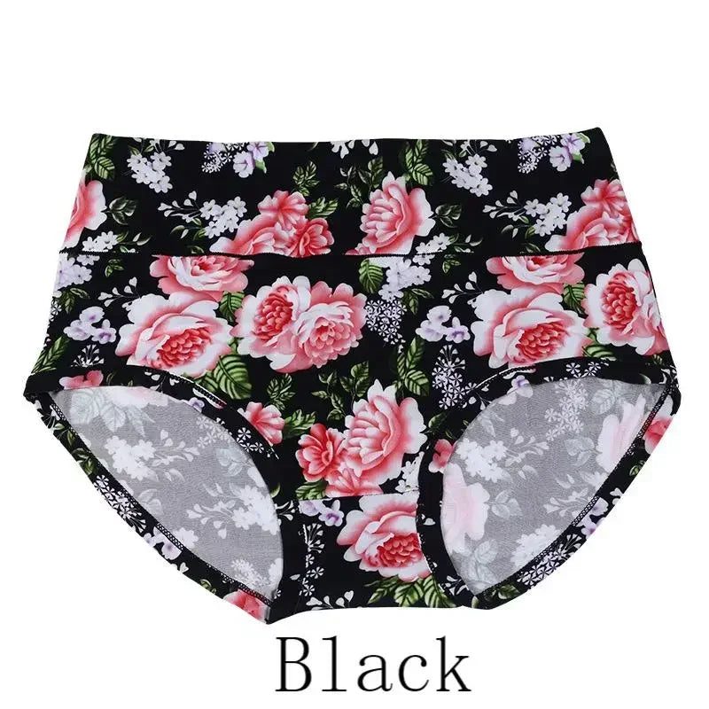 New Bamboo Fiber Underwear Large Size Women Panties Female Ladies Floral Briefs High Waist Plus Underpants Sexy Lingerie 12XL