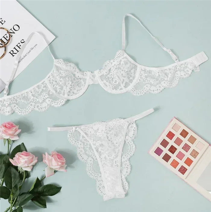 Sexy Lace underwear women set beautiful bra and panty set Three-point Underwear Set Lady  hot-selling woman underwear