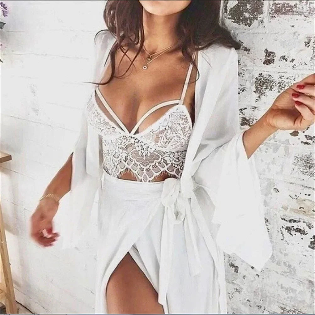 2024 Female Lingerie Nightwear New Sexy Underwear White Black Lace Underclothes Women's Underwear Ladies Sleepwear