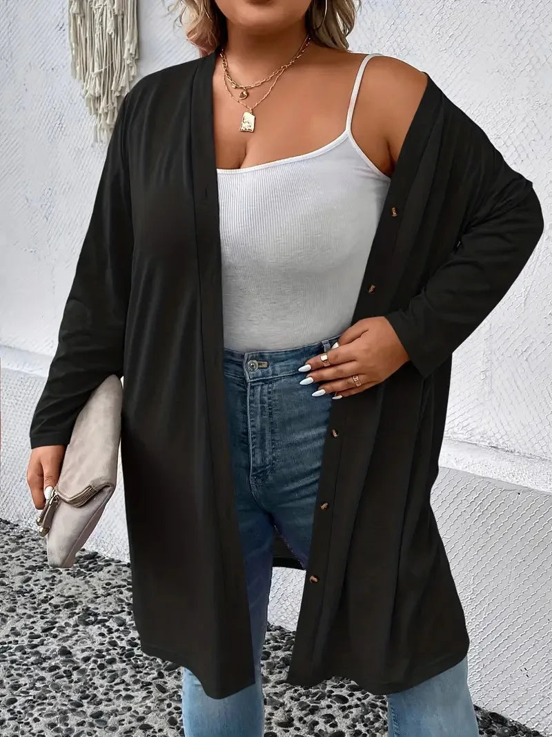 2024 plus size new women's long sleeved casual button up cardigan knitted jacket women's plus size cardigan autumn styles