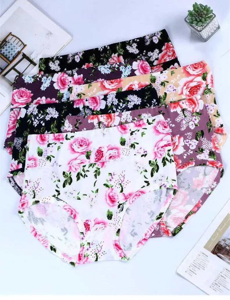 New Bamboo Fiber Underwear Large Size Women Panties Female Ladies Floral Briefs High Waist Plus Underpants Sexy Lingerie 12XL