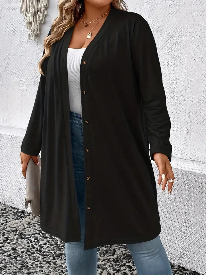 2024 plus size new women's long sleeved casual button up cardigan knitted jacket women's plus size cardigan autumn styles