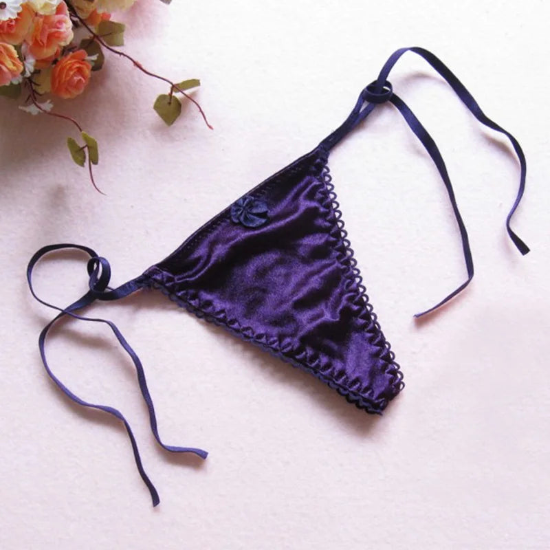 Silk Thong G-string Lace Sexy Underwear Women Sexy Panties Female Low Waist String Lace Lingerie Intimates Thongs T-back