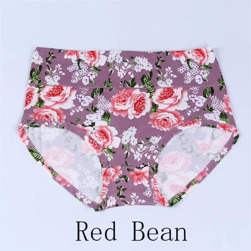 New Bamboo Fiber Underwear Large Size Women Panties Female Ladies Floral Briefs High Waist Plus Underpants Sexy Lingerie 12XL