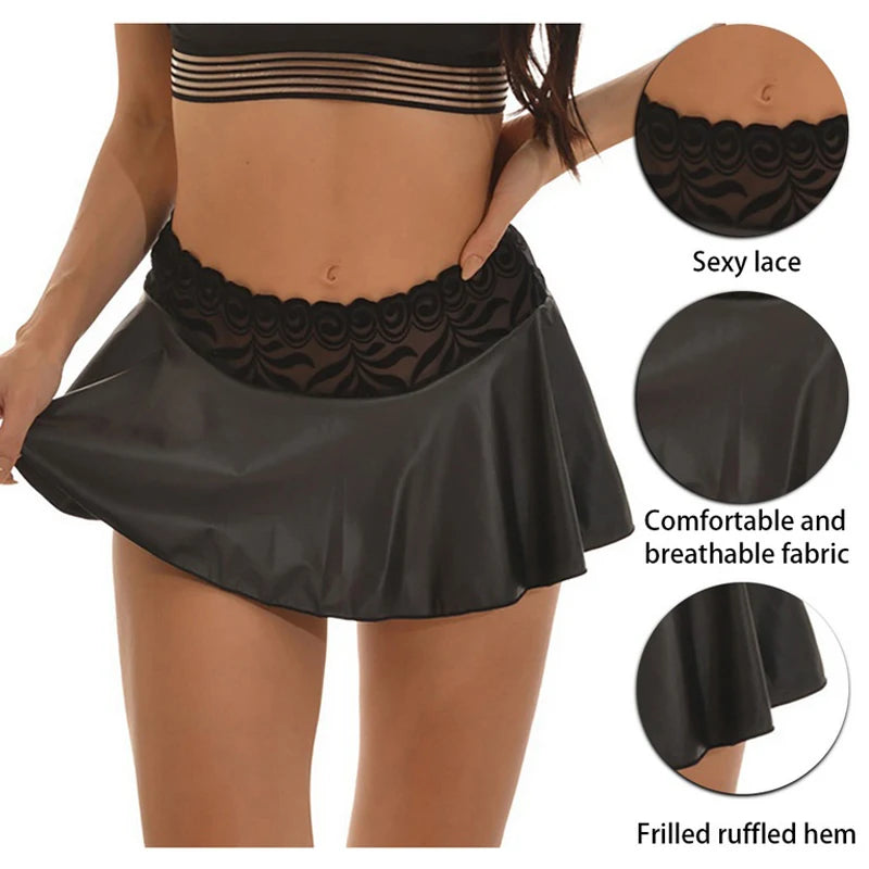 Ultra Mini Sexy Women Skirt Faux Leather Casual New Above Knee Black Hot Short Summer Autumn Fashion Dance Lady Party Club Wear