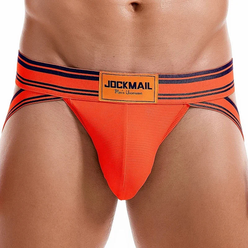 JOCKMAIL Sexy Men's Underwear Cuecas Tangas Panties Jockstrap Gaysex Strings Men Thongs Underpants Sissy Slip Bikini Homme Slip