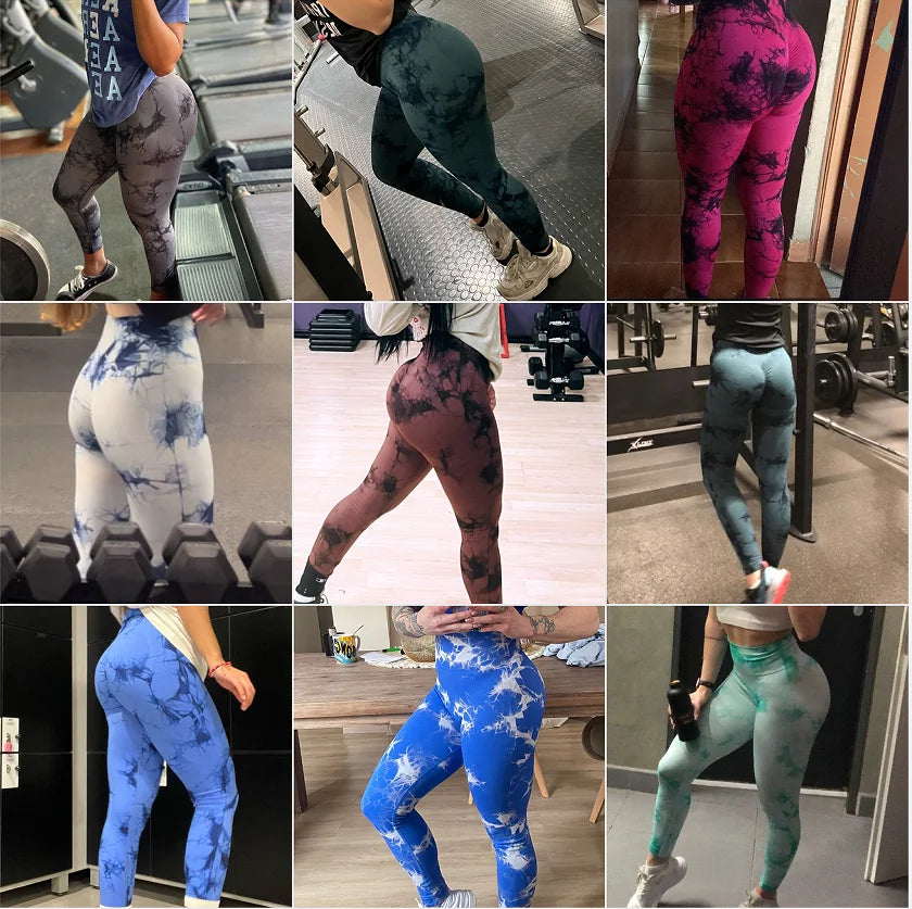 23 Colors Tie Dye Seamless Leggings Push Up Women Mallas Sports Fitness Contour Yoga Athletic Pants Elastic Nylon Tights Leggins